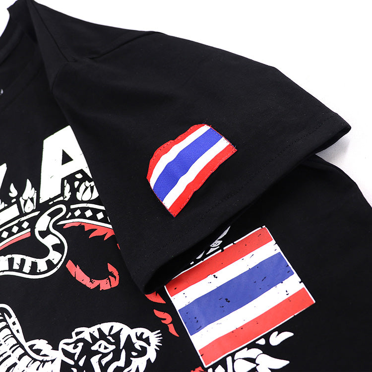 maillot de boxe tee shirt respirant tigre noir