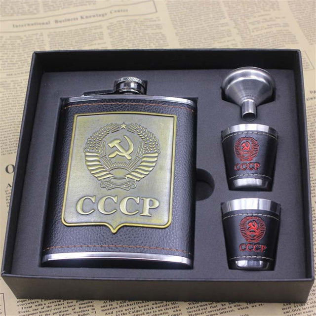 Coffret cadeau homme - Flasque Russe à alcool 500 ml inox Aigle bicéphale  russe