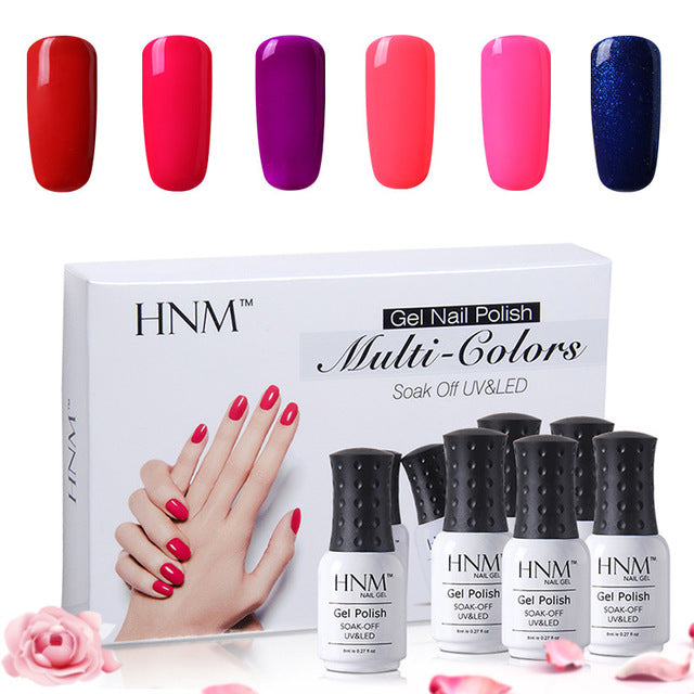 Lot de 6 vernis semi-permanents 8ml