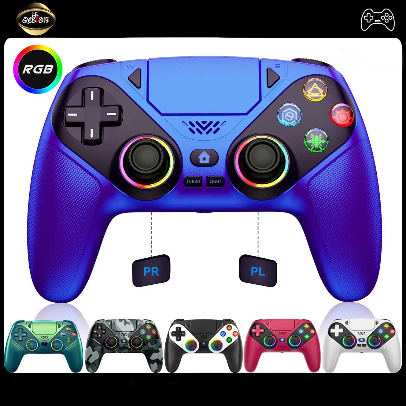 Manette Gaming avec Palettes Arrières PS5/PC
