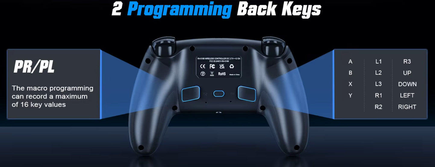 Manette Gaming avec Palettes Arrières PS5/PC