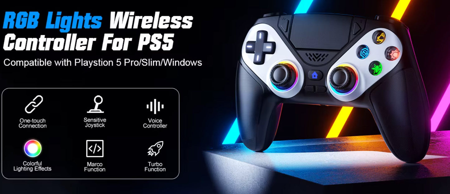 Manette Gaming avec Palettes Arrières PS5/PC