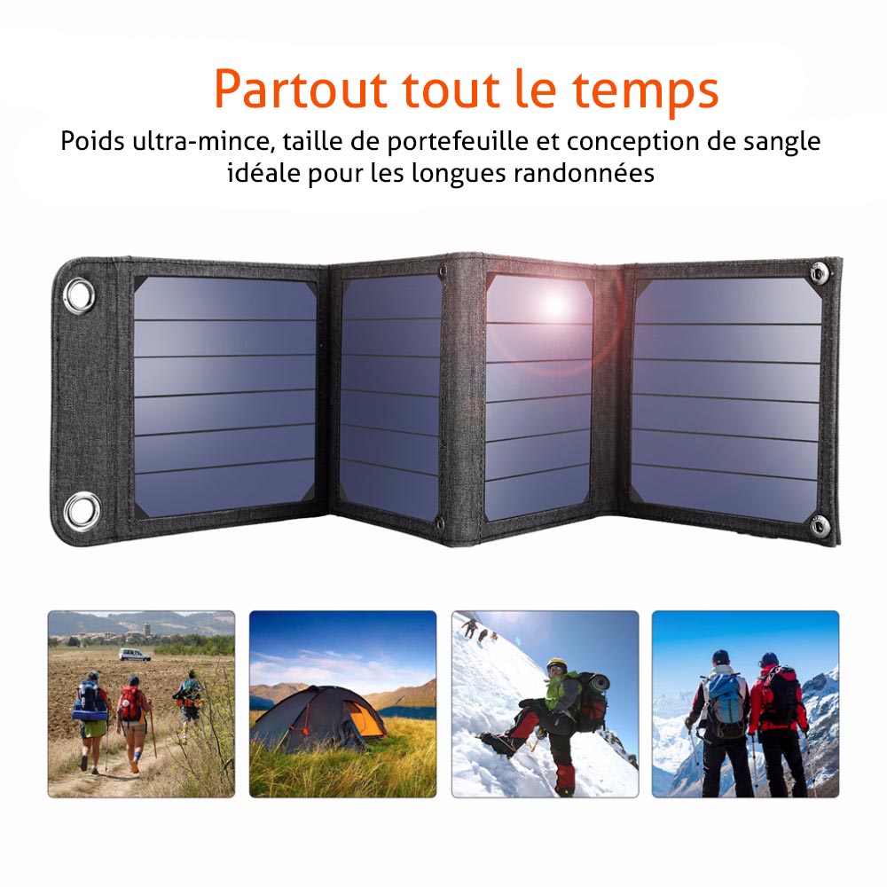 carnet chargeur solaire usb 14 watts