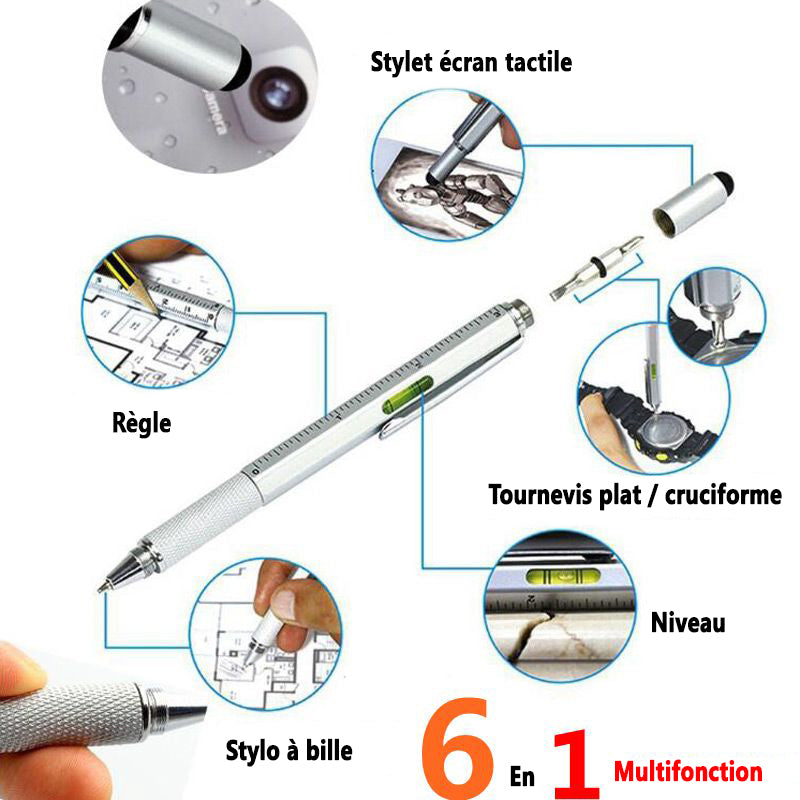 Stylo multifonction 6 en 1