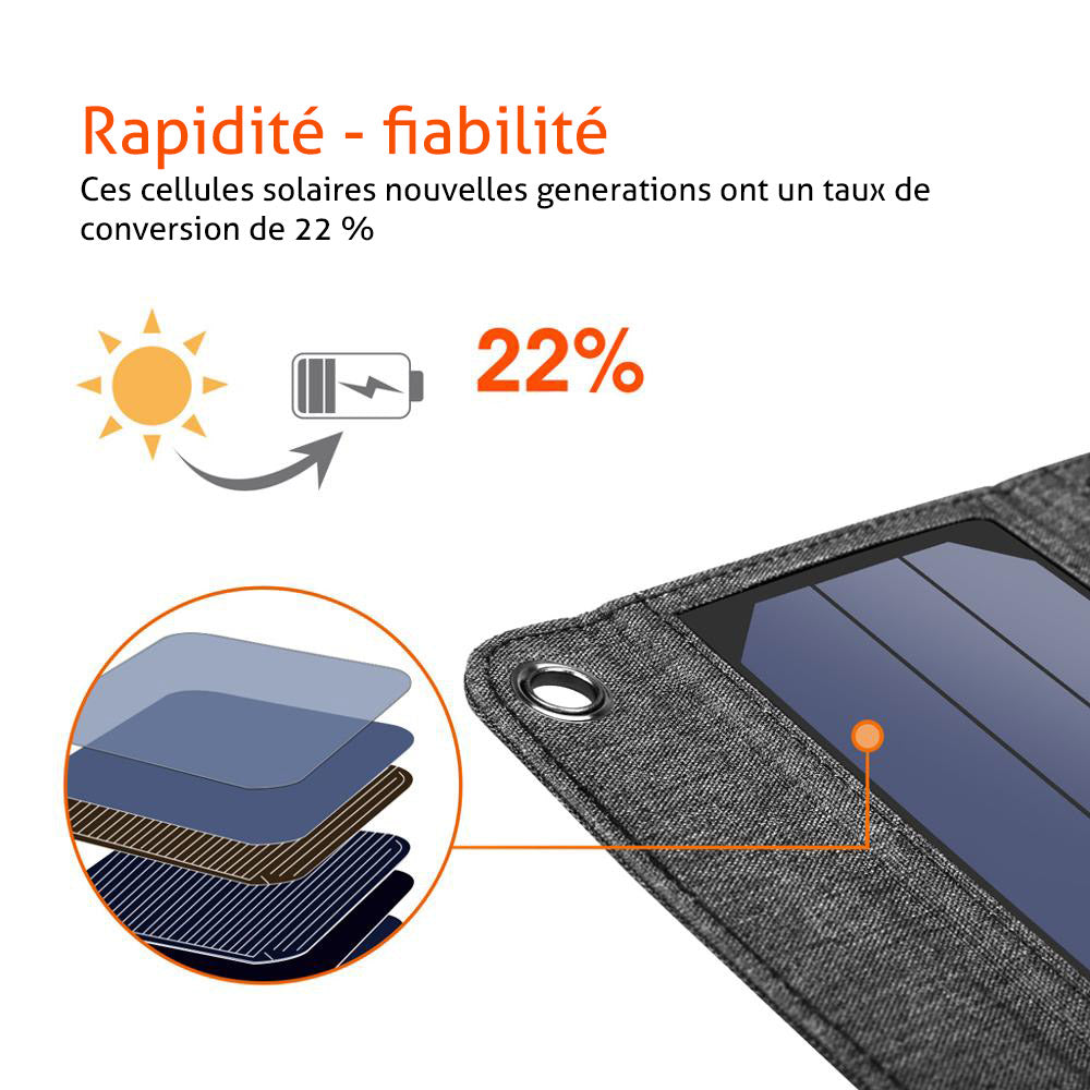 carnet chargeur solaire usb 14 watts