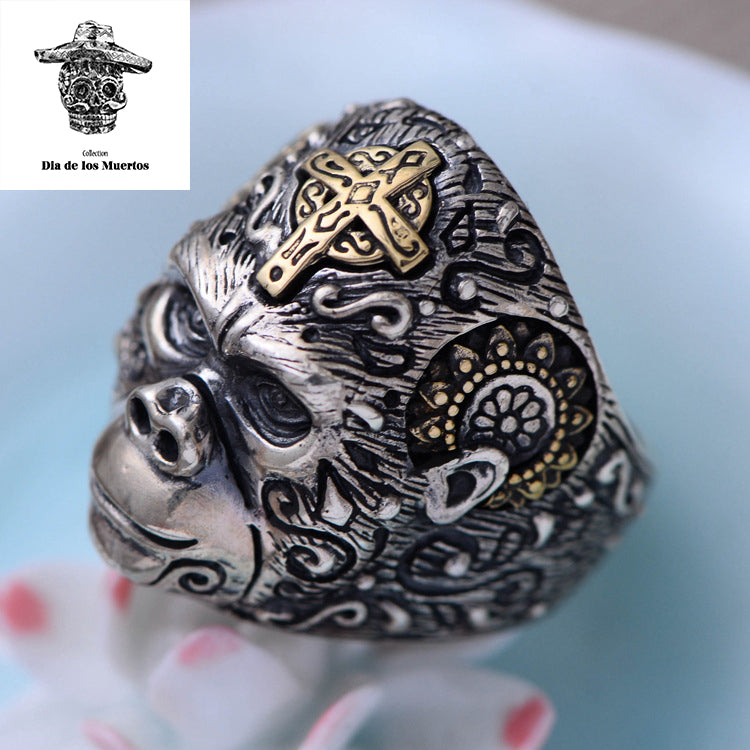 bague mexicaine gorille