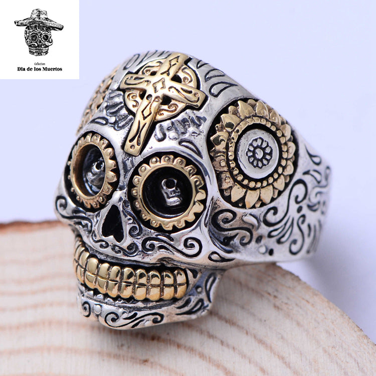bague crane mexicain croix
