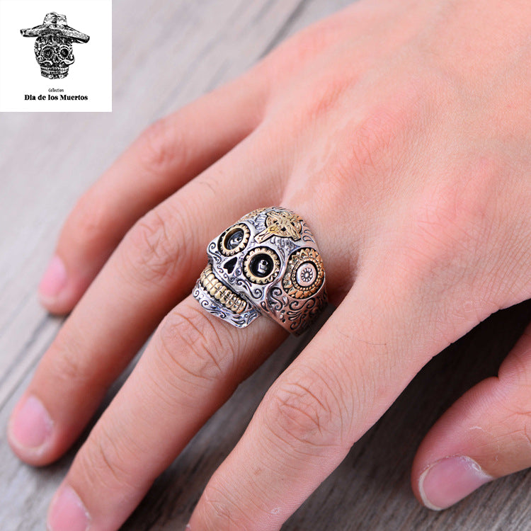 bague crane mexicain croix