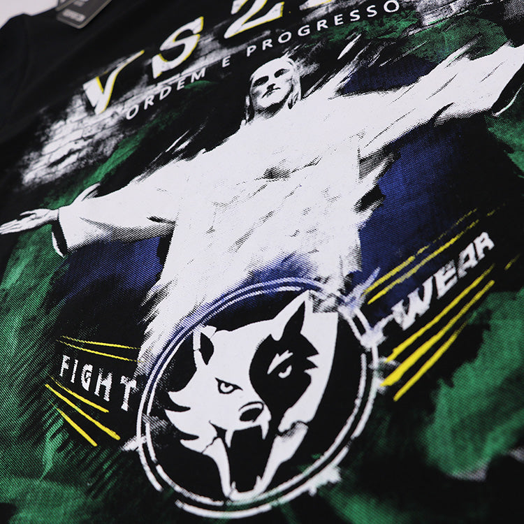 maillot mma tee shirt respirant noir jesus