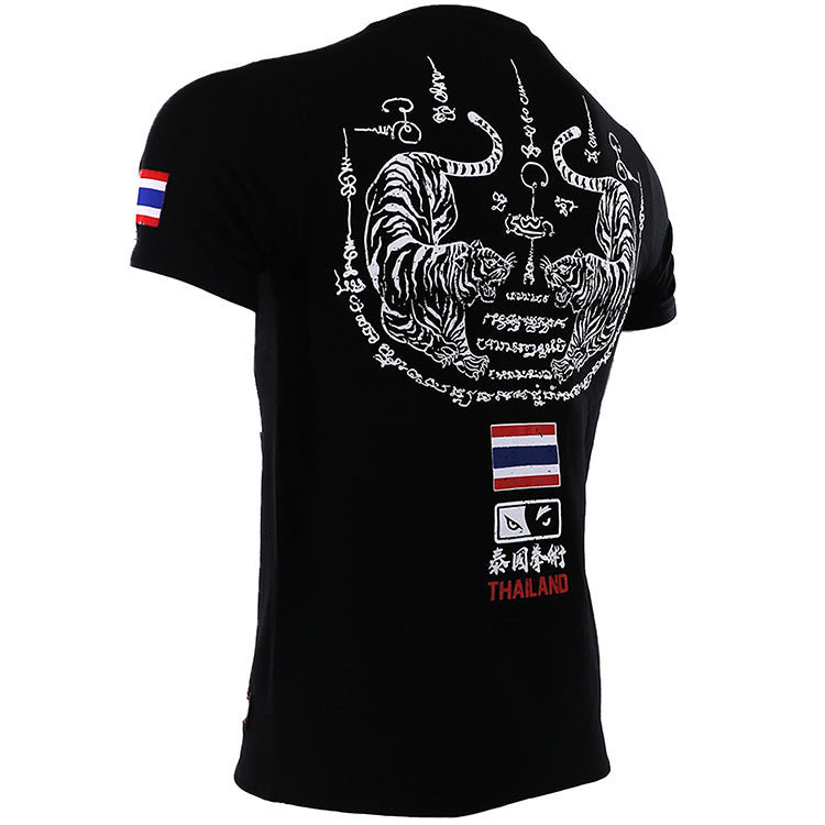 maillot de boxe tee shirt respirant tigre noir