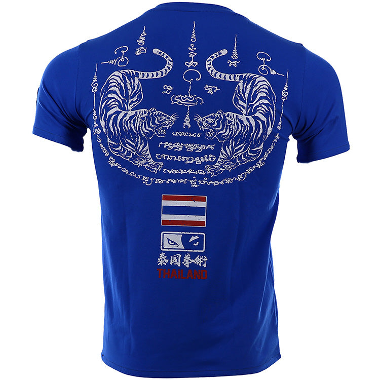 maillot de boxe tee shirt respirant tigre bleu