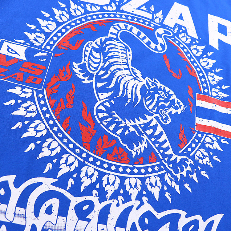maillot de boxe tee shirt respirant tigre bleu