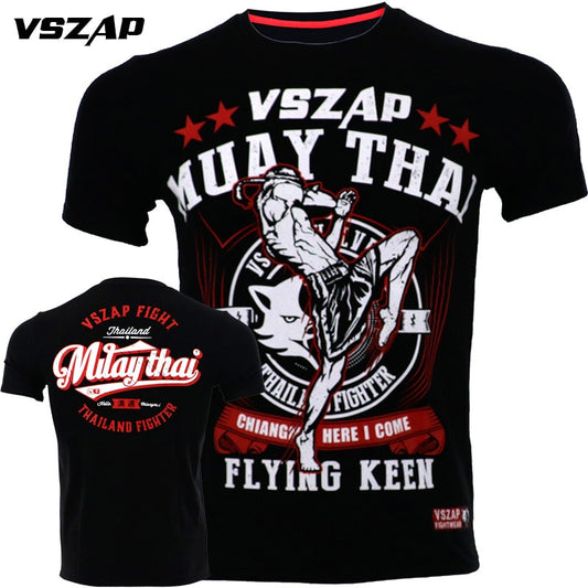maillot boxe thai tee-shirt respirant noir boxeur