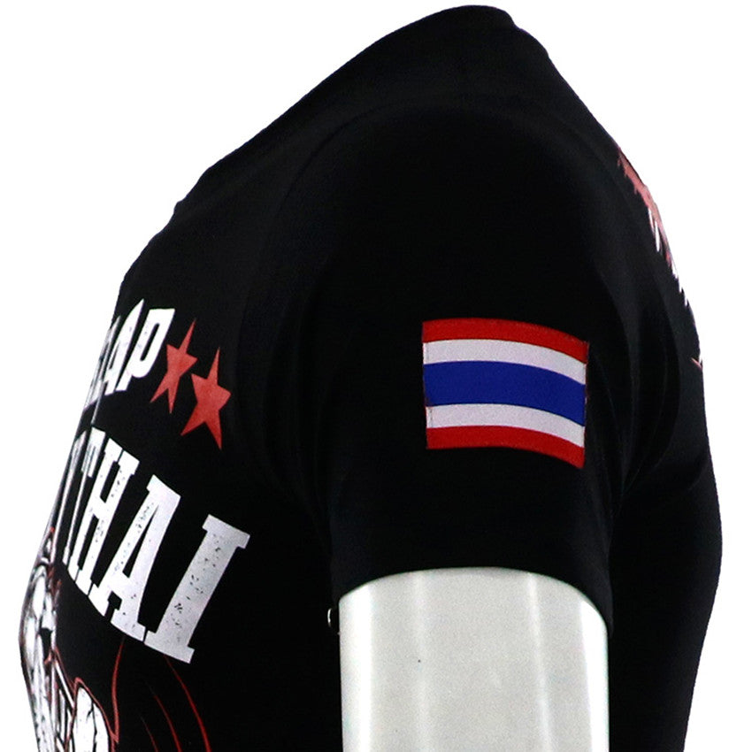 maillot boxe thai tee-shirt respirant noir boxeur