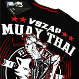 maillot boxe thai tee-shirt respirant noir boxeur