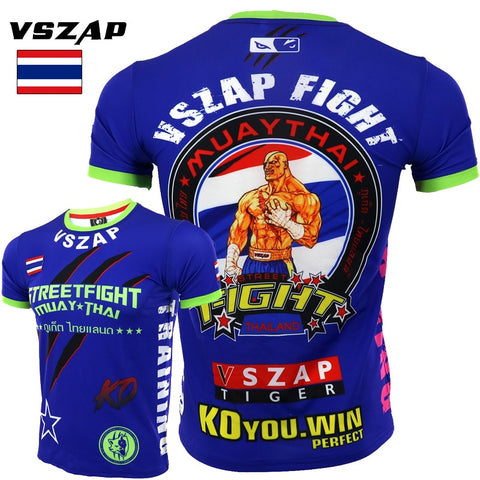 maillot boxe thai tee shirt respirant sagat street fighter