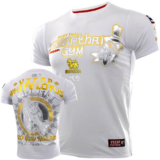 maillot boxe thai tee-shirt respirant blanc