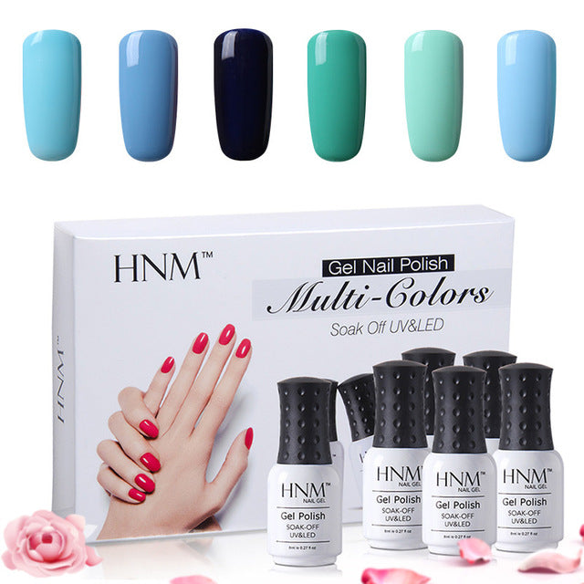 Lot de 6 vernis semi-permanents 8ml