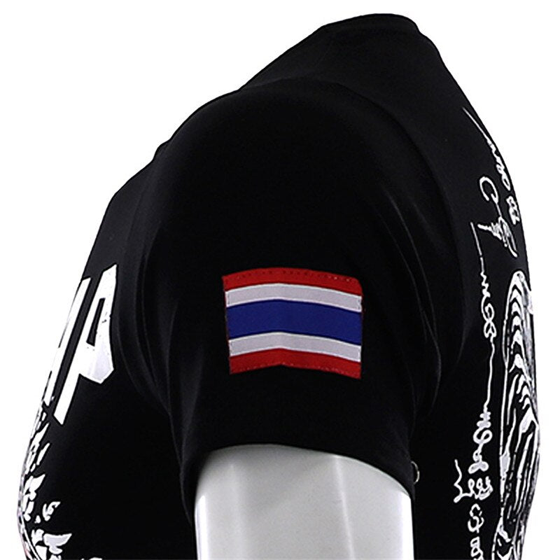 maillot de boxe tee shirt respirant tigre noir