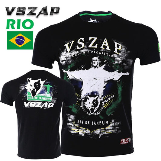 maillot mma tee shirt respirant noir jesus