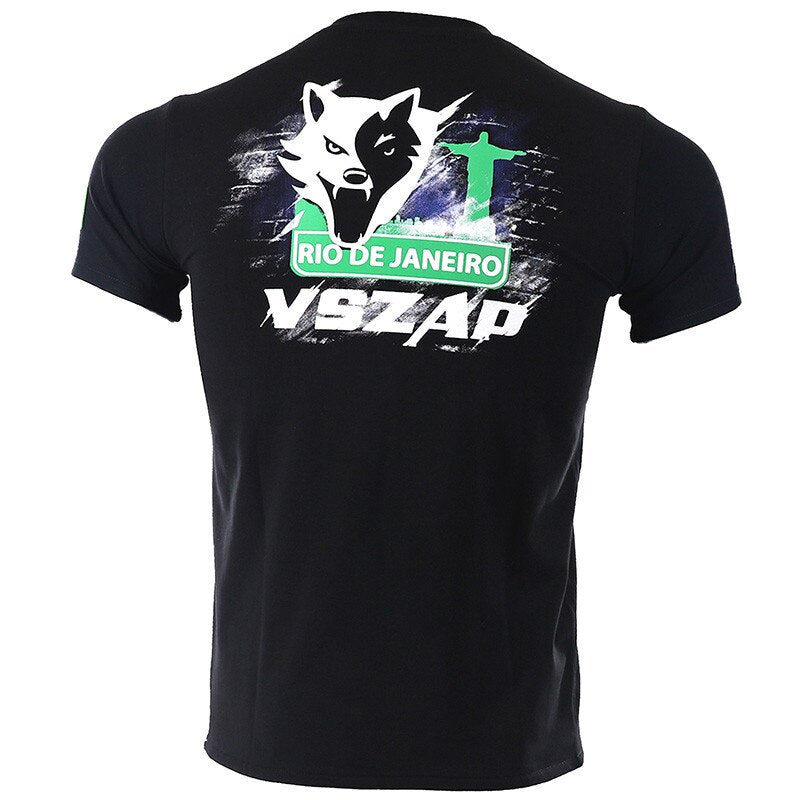 maillot mma tee shirt respirant noir bresil