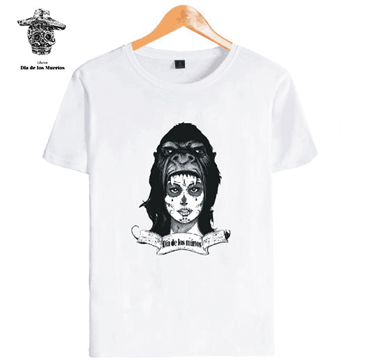 tee-shirt catrina blanc dia de los muertos