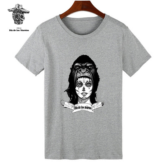 tee-shirt catrina gris dia de los muertos