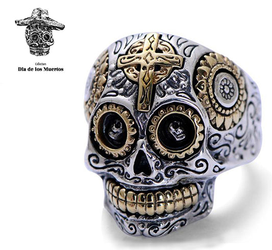 bague crane mexicain calavera